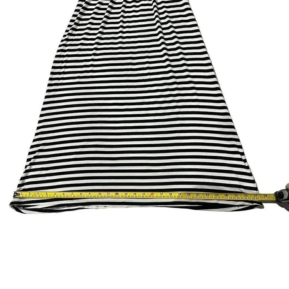 Boston Proper Women’s Black & White Stripped Maxi Dress Size XS